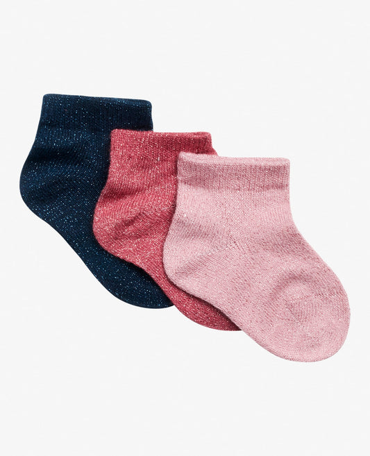 BABY 3-PACK GLITTER ANKLE SOCK